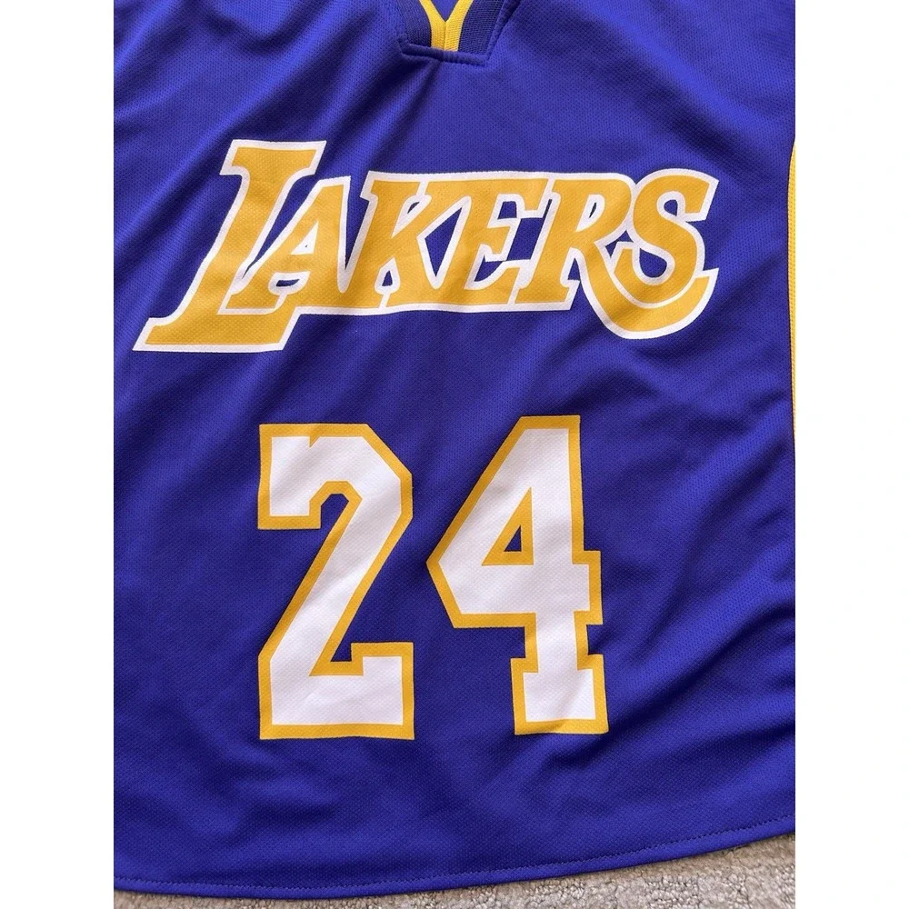 NBA Jersey Kids XL Purple Kobe Bryant 24 Lakers Basketball Mesh Sleeveless
